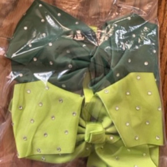 Hand Crafted Other - Bundle of (2) 8" Rhinestone Bows B8153 Handmade NWT Boutique